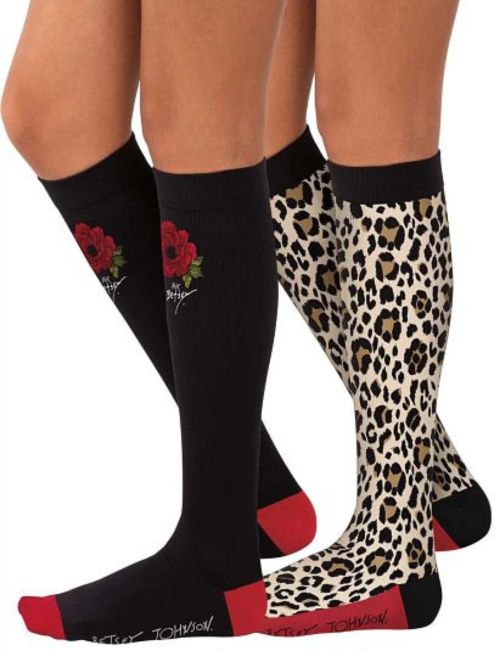 Chaussettes de compression léopard et fleurs Koi (BA178-FCBT)