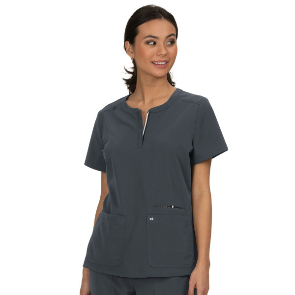 Blouse médicale Femme Koi "Retour à l'action", collection Koi Next Gen (1009) gris anthracite face