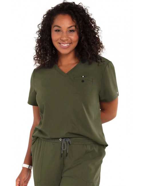 Blouse médicale Femme Koi "Ready to Work", collection Koi Next Gen (1010) olive face