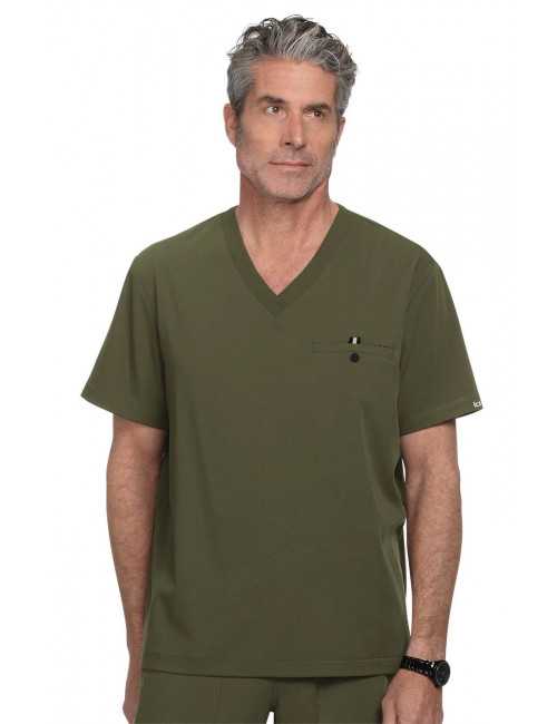 Blouse médicale Homme Koi "On call", collection Koi Next Gen (671) vert olive face