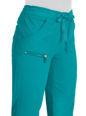 Pantalon médical Femme Koi "Peace", collection "Koi Lite" (721-) teal détail