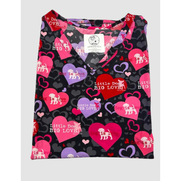 Blouse médicale imprimée Femme "Dog is love", Cherokee (CK703)