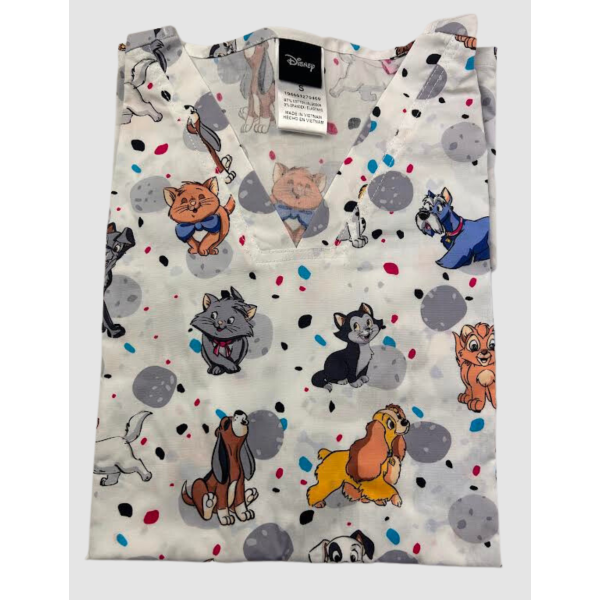 Blouse médicale originale Femme "Chats et chiens", Collection Tooniforms Disney (TF738))