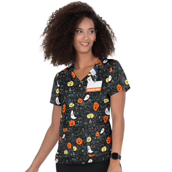 Blouse médicale originale Femme "Halloween", 2 poches (384PR-HUN) Blouse médicale originale Femme "Halloween", 2 poches (384PR-HUN)