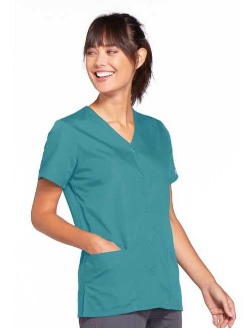 Blusa médica de mujer con botones de presión, Cherokee Workwear Originals (4770) - Promo