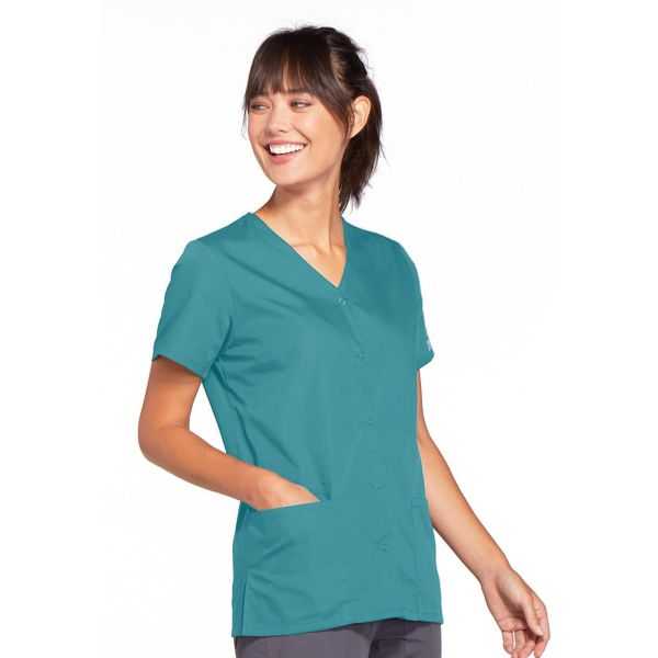 Blusa médica de mujer con botones de presión, Cherokee Workwear Originals (4770) - Promo