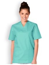 Blusa médica de cuello en V para mujeres, Dickies, 2 bolsillos, Colección "EDS Signature" (86706)