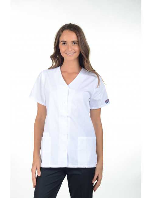 Blouse médicale Femme boutons pression, Cherokee Workwear Originals (4770), couleur blanc vue face