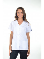 Blouse médicale Femme boutons pression, Cherokee Workwear Originals (4770), couleur blanc vue face