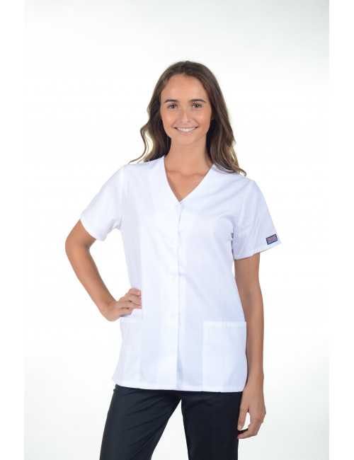 Blouse médicale Femme boutons pression, Cherokee Workwear Originals (4770), couleur blanc vue gauche