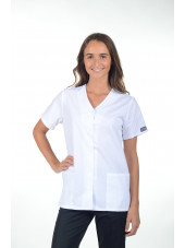 Blouse médicale Femme boutons pression, Cherokee Workwear Originals (4770), couleur blanc vue gauche