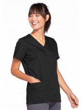 Blouse médicale Femme boutons pression, Cherokee Workwear Originals (4770), couleur noir vue gauche