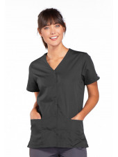 Blouse médicale Femme boutons pression, Cherokee Workwear Originals (4770), couleur gris anthracite vue face