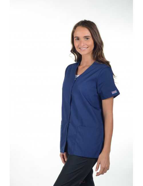 Blouse médicale Femme boutons pression, Cherokee Workwear Originals (4770) bleu modele droite
