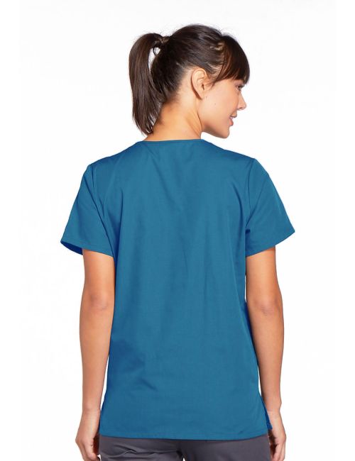 Blusa médica de mujer con botones de presión, Cherokee Workwear Originals (4770)