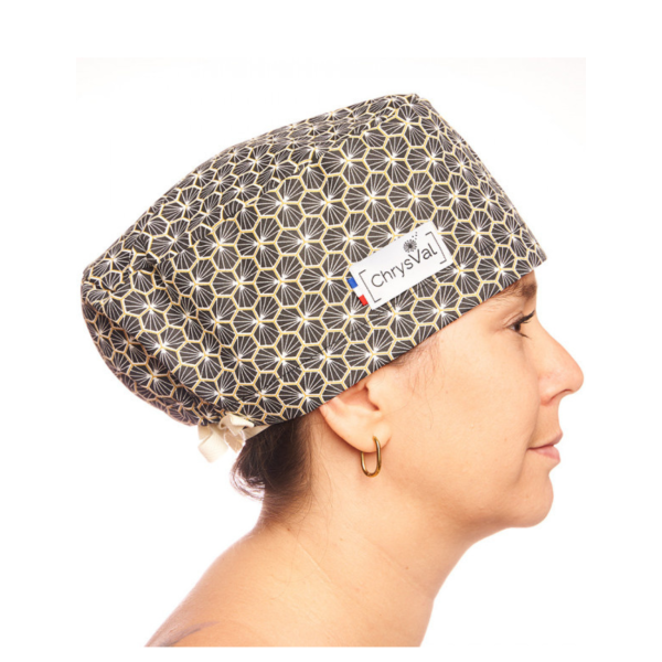 Calot médical couvrant "Riad Noir" 100% coton CHRYSVAL (211-941)