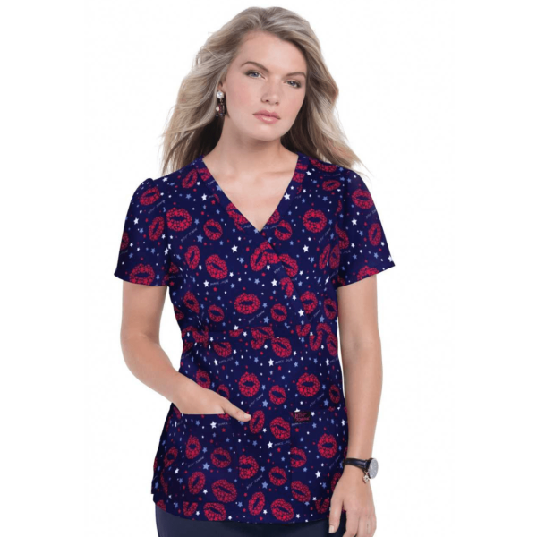 Bata médica original para mujer "Mouth", colección Koi (B117PR)