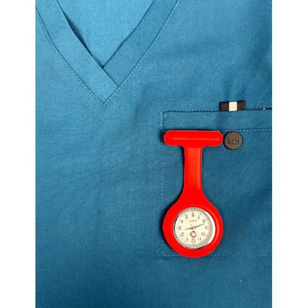 Reloj de silicona para enfermeras rojo