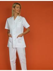 Bata de trabajo Mujer blanca Cuello en V Viviane, SNV (VIVMCP0000)