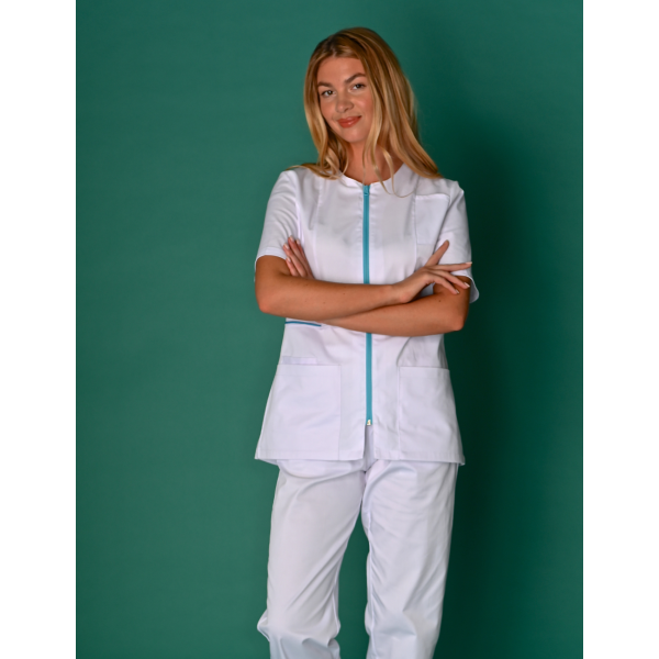 Bata médica para mujer con cremallera "Nova", SNV (NOVA) Bata médica para mujer con cremallera "Nova", SNV (NOVA)