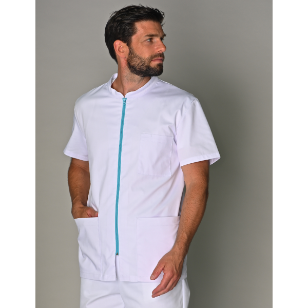 Bata médica para hombres blanca de manga larga de poliéster/algodón Xavier, SNV (XAVLP00300) Bata médica para hombres blanca de manga larga de poliéster/algodón Xavier, SNV (XAVLP00300)