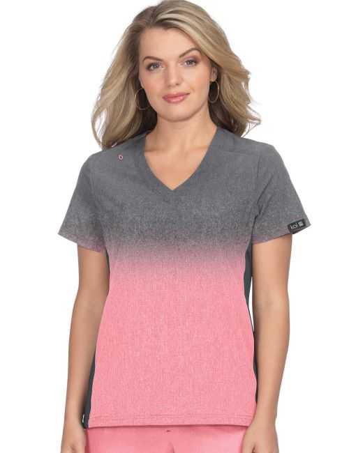Blouse médicale originale Femme "Dégradé rose", 2 poches Koi (1031PR-C140)