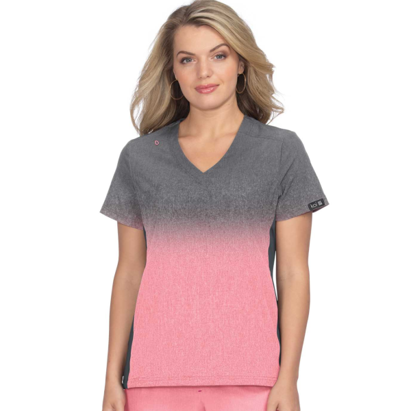 Blouse médicale originale Femme "Dégradé rose", 2 poches Koi (1031PR-C140)