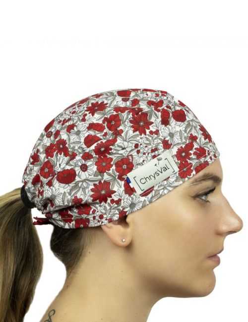 Calot médical court "Romance" 100% coton CHRYSVAL (211-372)