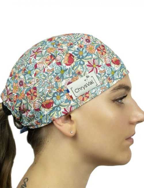 Short medical cap "Romance" 100% cotton CHRYSVAL (211-372)