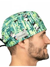 Gorro médico corto "Panda bambú" 100% algodón CHRYSVAL (211-487)