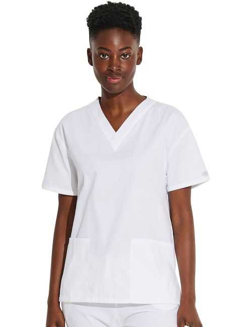 Blusa médica de cuello en V para mujeres, Dickies, 2 bolsillos, Colección "EDS Signature" (86706)