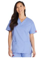 Women's V-Neck Medical Blouse, Dickies, 2 pockets, "EDS Signature" Collection (86706)
