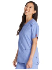 Women's V-Neck Medical Blouse, Dickies, 2 pockets, "EDS Signature" Collection (86706)