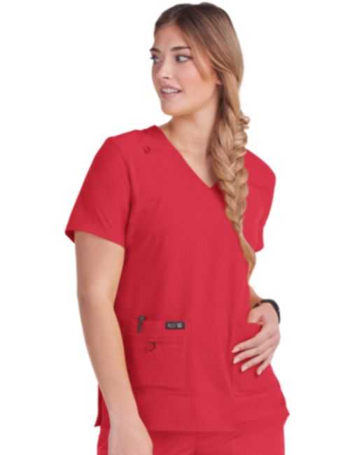 Blouse médicale Femme Koi "Becca", collection Koi Basics (373-) vert sauge face