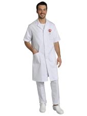 Bata médica de hombre blanca de manga corta Cotton Oscar, SNV (OSCARMC200)