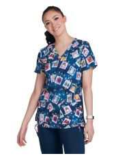 Blouse médicale originale Femme "Chats de Noël", (1122PRA-FFV)