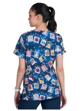 Blouse médicale originale Femme "Chats de Noël", (1122PRA-FFV)