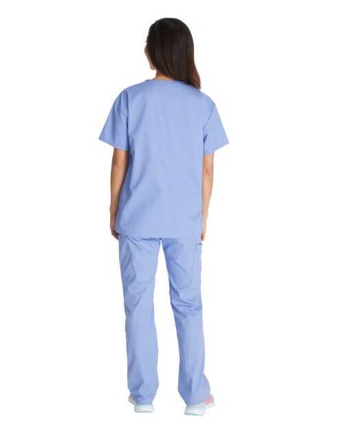 Blusa médica de cuello en V para hombres, Dickies, 2 bolsillos, Colección "EDS Signature" (86706)
