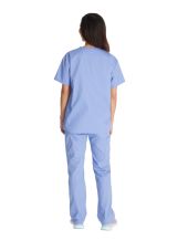 Blusa médica de cuello en V para hombres, Dickies, 2 bolsillos, Colección "EDS Signature" (86706)