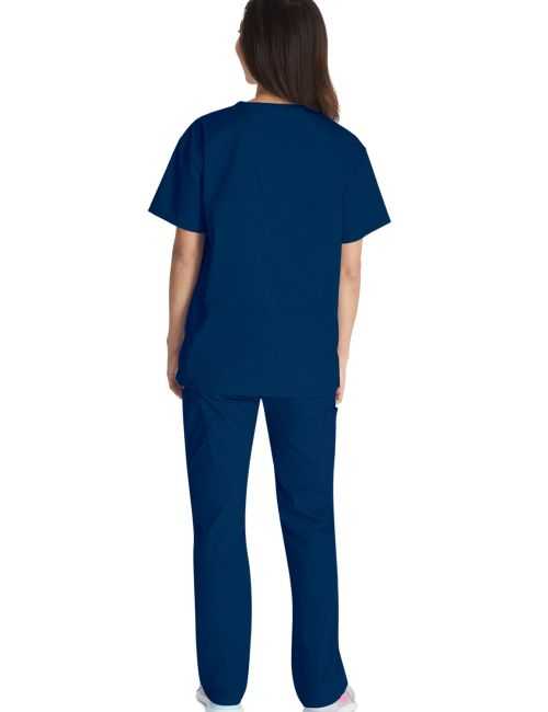 Blusa médica de cuello en V para hombres, Dickies, 2 bolsillos, Colección "EDS Signature" (86706)