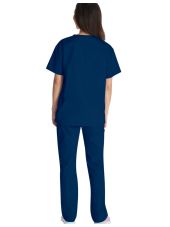 Blusa médica de cuello en V para hombres, Dickies, 2 bolsillos, Colección "EDS Signature" (86706)