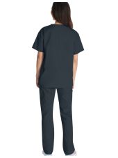 Blusa médica de cuello en V para hombres, Dickies, 2 bolsillos, Colección "EDS Signature" (86706)