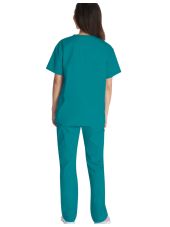 Blusa médica de cuello en V para hombres, Dickies, 2 bolsillos, Colección "EDS Signature" (86706)