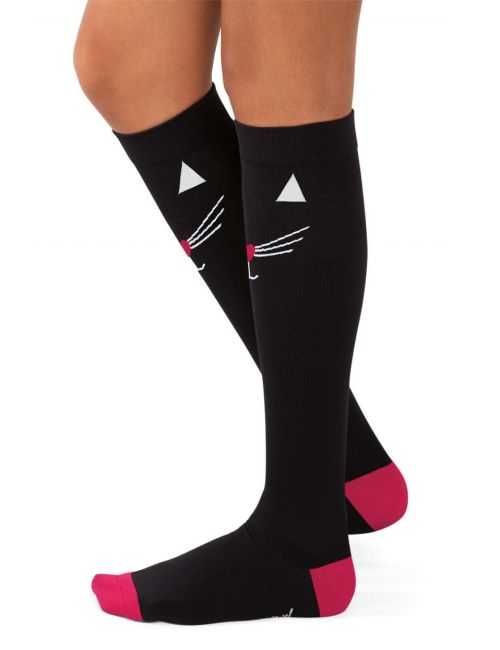Chaussettes de compression hautes à motifs chats Koi (BA169-BCT)