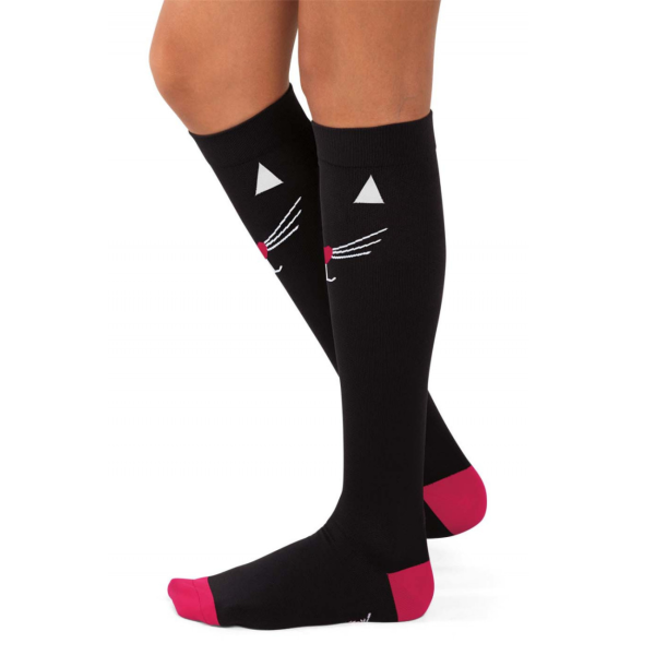 Chaussettes de compression hautes à motifs chats Koi (BA169-BCT)