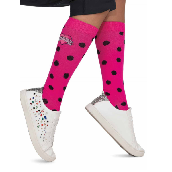 Chaussettes de compression hautes Rose points noirs Koi (BA155-BID)