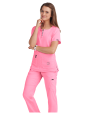 Blouse médicale Femme Koi "Serenity", collection Koi Lite (317-) rose entiere