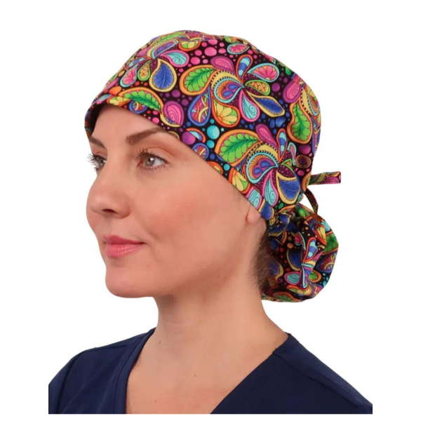 Cheveux Longs medical calot "Fleurs lumineuses" (815-8652)