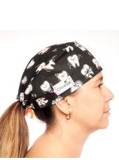 Calot médical court "Black Dent" 100% coton CHRYSVAL (211-971)