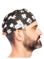 Calot médical court "Black Dent" 100% coton CHRYSVAL (211-971)